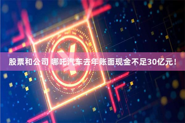 股票和公司 哪吒汽车去年账面现金不足30亿元!